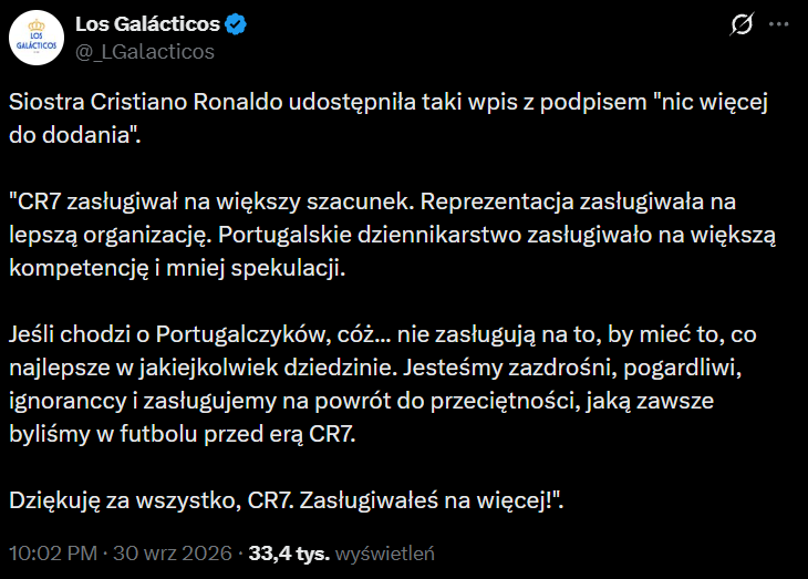 WIADOMOŚĆ SIOSTRY Cristiano Ronaldo po opuszczeniu przez jego brata zgrupowania xD